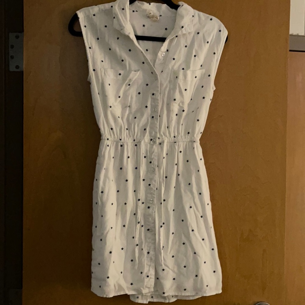 White with blue star dress